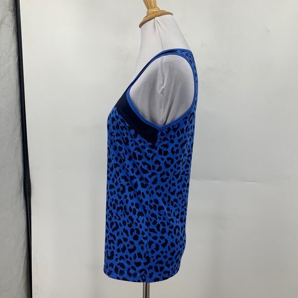 Tail Tank Top Womens S Small Blue Black Fall Giza Leopard Print V Neck Tennis - Picture 4 of 10